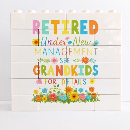 Retirement Gifts for Women Retirement Gifts for Grandma Woman Mom Coworker Retired Under New Management See Grandkids For Details Building Block