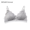 thumbnail image 1 of Sujetador con correa para mujer Sujetador push-up sexy Bralette con diseño de encaje para niña Sujetador de copa 3/4 transpirable sin alambre, Gris plateado, 80 = 36AB Scienceny AP001484-15B, 1 of 7