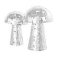 thumbnail image 6 of 10", 8"H Silver Glass Handmade Mosaic Mirrored Mushroom Sculpture, by DecMode (2 Count), 6 of 10