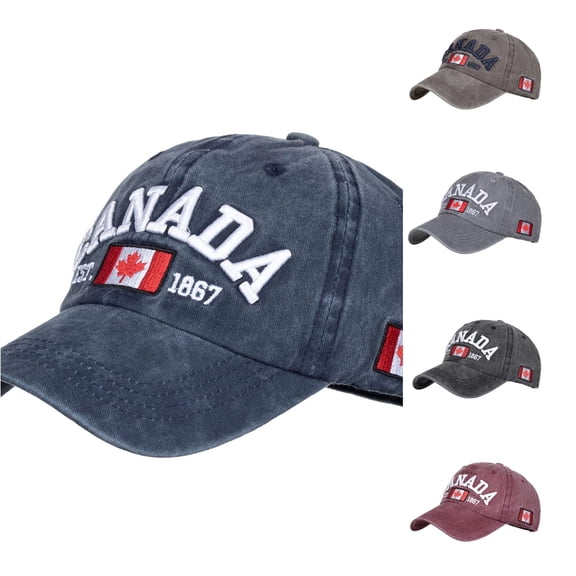 XIAOCHA Mens Letter‑Flag Embroidered Baseball Cap Adjustable Hat Bands Outdoor Baseball Hats,Navy