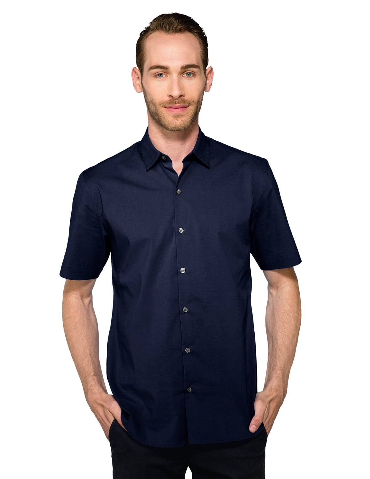 spandex short sleeve woven shirt 