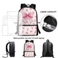 thumbnail image 6 of Binienty Pink Bow Deer Print Kids Backpack for Girls Ages 8-10 17 Inch Large Capacity Schoolbook Bag Customizable Length Shoulder Straps with Front Pocket Travel Daypack, 6 of 6