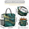 thumbnail image 5 of OBREWU Teal Gold Marble Women's Insulated Leakproof Large Lunch Bag, Oxford Cloth, 5 of 7