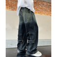 thumbnail image 6 of MKHSQHDG Boys Jeans Gradient Denim Baggy Jeans Cargo Trousers Relaxed Trousers with Elastic Waistband 7-8 Years, 6 of 9