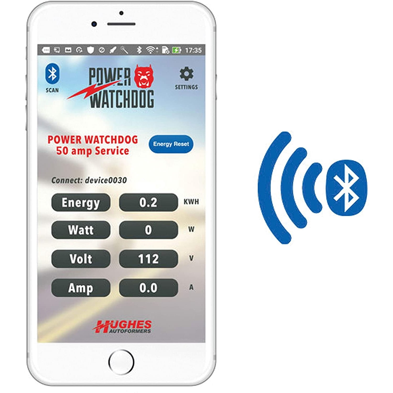 Power Watchdog PWD50 Smart RV Portable Surge Protector 50 Amp - Patented Bluetooth Connectivity - Monitor Voltage/Amperage/Wattage - IP65 Water-Resistant