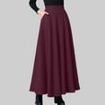 thumbnail image 2 of GEWSEY Skirts for Women Midi Length A Line Swing Flowy Skirt with Pockets (, XXXXXXL), 2 of 5