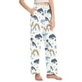 thumbnail image 2 of Dailycode Women's Pajama Pants Wide Leg Lounge Pj Bottoms With Pockets Whales Plants Rainbow, 2 of 7