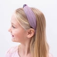 thumbnail image 6 of FROG SAC 3 Top Knot Headbands for Girls, Cute Knotted Headband Pack, Two Tone Little Girl Head Band Fashion Hair Accessories, Hard Purple Pink Blue Boho Hairband Head Bands for Kids, 6 of 9