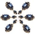 thumbnail image 3 of 3 Pares De Pendientes De Diamante Esmeralda Colgantes De Aleación Retro Pendientes De Moda Para Decoración De Orejas Joyería Azul Fugacal Azul, 3 of 8