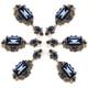thumbnail image 5 of 3 pares de pendientes colgantes de diamantes y esmeralda, estilo retro, de aleación, con decoración para las orejas, color azul, 5 of 14