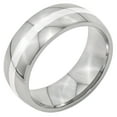 thumbnail image 4 of Stainless Steel Silver Inlay 8mm Wedding Ring Size 7.5, 4 of 6