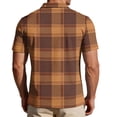 thumbnail image 5 of Homeyce Golf Polo Shirts for Men Collar Short Sleeve Shirts Button Fashionable Business Athletic Casual Polo Sweatshirt Plaid Golf Shirts,Brown L, 5 of 5