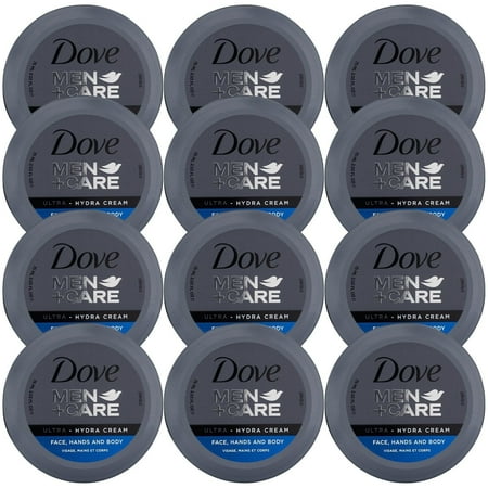 Dove Men+Care Ultra Hydra Cream Lotion, 3-In-1 Advanced Skin Care for Men, Face Cream, Hand & Body Lotion for Dry Skin, 2.53 Fl Oz (Pack of 12)
