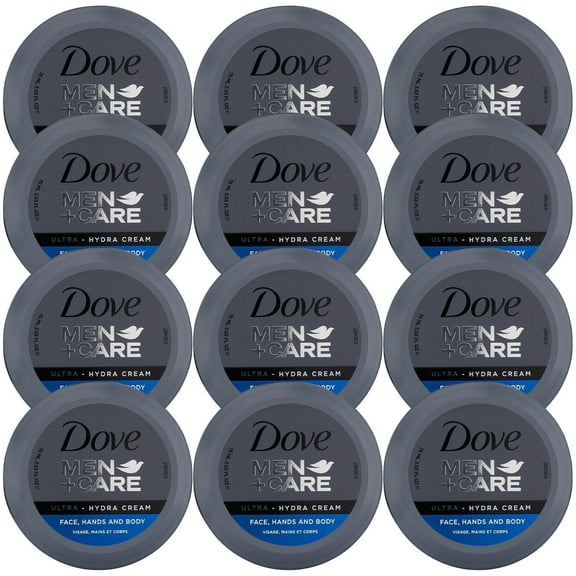 Dove Men Care Ultra Hydra Cream Lotion, 3-In-1 Advanced Skin Care for Men, Face Cream, Hand & Body Lotion for Dry Skin, 2.53 Fl Oz (Pack of 12)