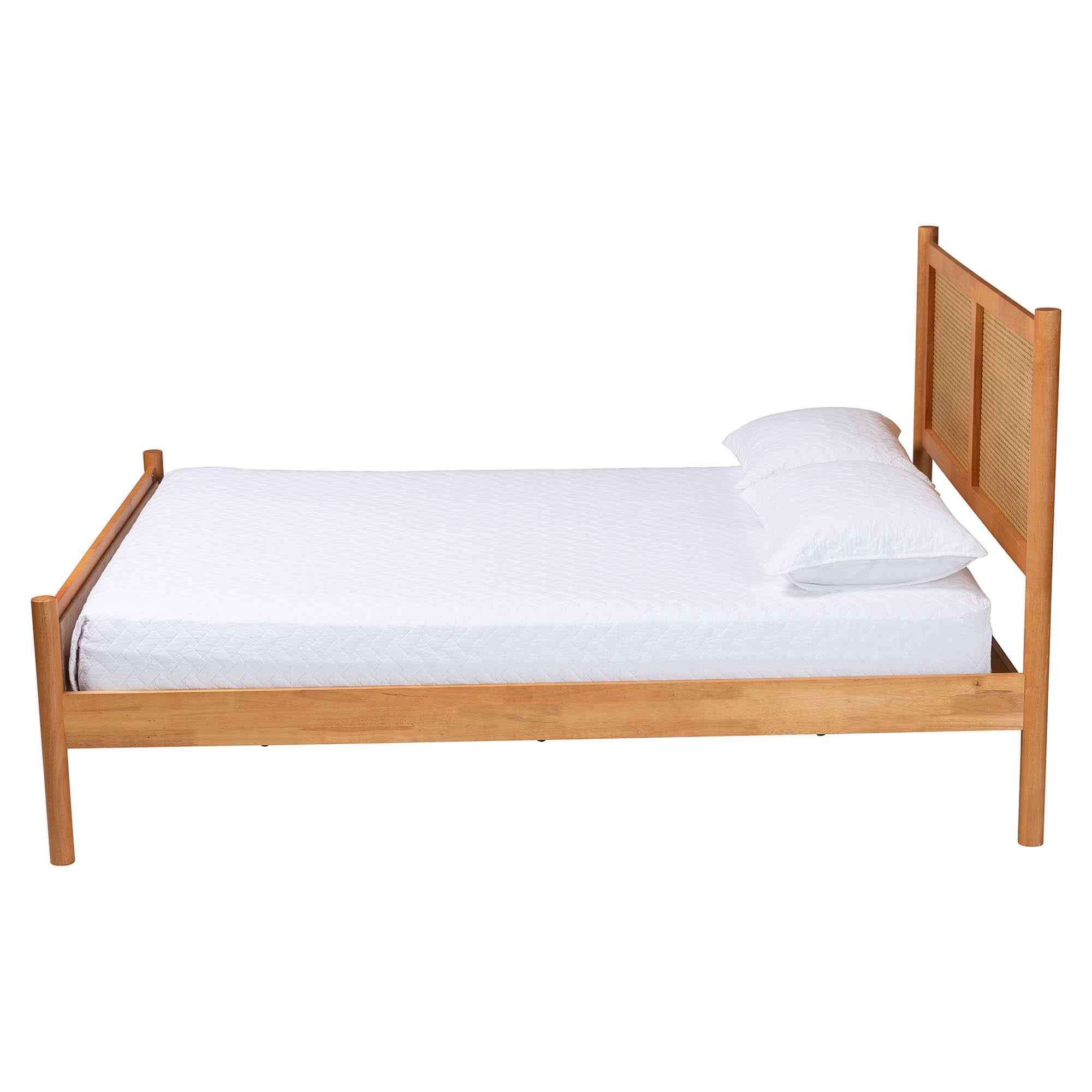 Baxton Studio Jenn Japandi Platform Bed, Queen, Golden Brown