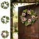 thumbnail image 1 of Anillo De Plástico Corona de peonía rosa y hojas de eucalipto de 35 cm para decoración de primavera del hogar, colgante de pared para escalera (1 unidad) JASKFLY, 1 of 8