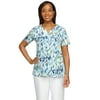 Alfred Dunner Womens Plus-Size Ikat Notch Neck S/S