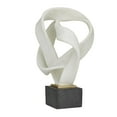 thumbnail image 6 of 11" x 17" White Polystone Ribbon Line Abstract Sculpture with Black Base, by DecMode, 6 of 8