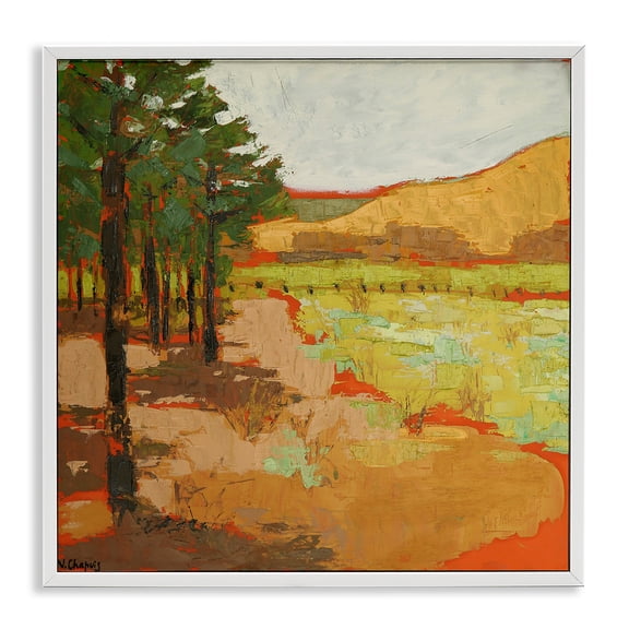 Stupell Industries Rustic Lodge Modern Landscape White Framed Giclee Art, 12 x 12, by Virginia Chapuis