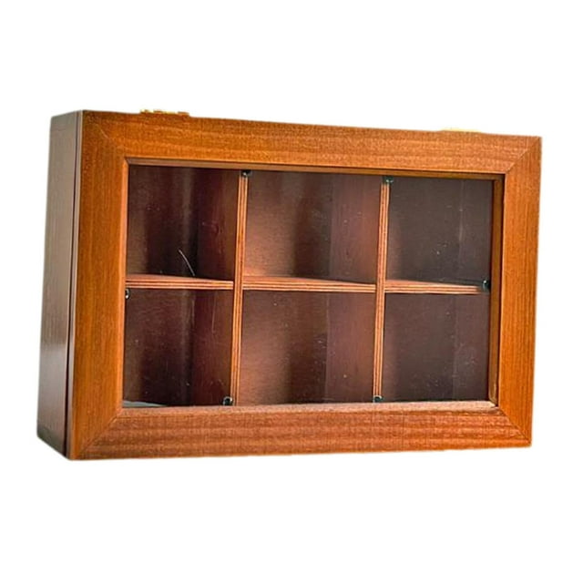 Elodie Wooden Tea Box Multipurpose Wood Trinket Box for Countertop Mother Day Rings Clear Type