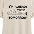 thumbnail image 3 of Peanuts - Tired Tomorrow - Juniors Ideal Flowy Muscle T-Shirt, 3 of 6
