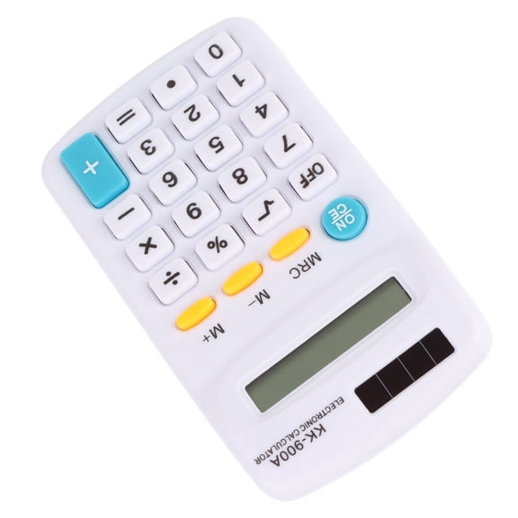 Portable 8-Digit Handheld Electronic Calculator for Students and Office Use - Compact Design White
