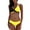 Yellow, variant on Swimsuits for Women Color Block Push Up Bikini Low Rise Bathing Suit,Black,L