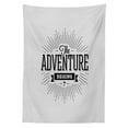 thumbnail image 3 of Ambesonne Adventure Tablecloth Rectangular Table Cover, Retro Vintage Words, 52"x70", Black White, 3 of 4