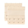 thumbnail image 1 of INSPIRE CHIC Women's 2 Pcs Stretchy Bra Extenders, 2x2/2x3/2x4 Hooks Elastic Back Bra Extension Strap Bra Band Light Apricot 2 Rows 4 Hooks, 1 of 6