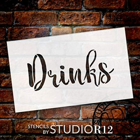 Rustic Script Wedding Sign Word Drinks Rustic Script  Stencil by 