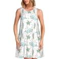 thumbnail image 1 of Balery Whale And Turtle Vestidos de verano para mujer con estampado: vestido holgado sin mangas, vestido playero informal y cómodo para días calurosos., 1 of 7