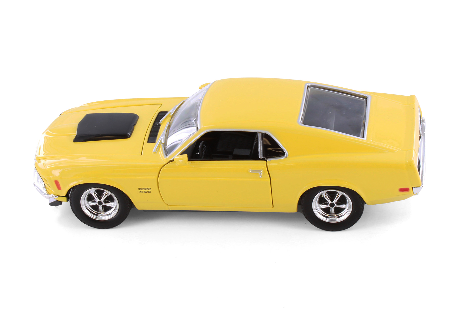 1970 Ford Mustang Boss 429 Hardtop, Yellow - Showcasts 77303YL - 1/24 Scale Diecast Model Car