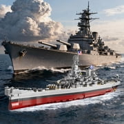 Military Series World War II Battleship Building Kit, 2228 Pieces USS Missouri Compatible with Lego-Military Army Set for Adults WW2, Toy Gift Boat Building Block Model Home Decor