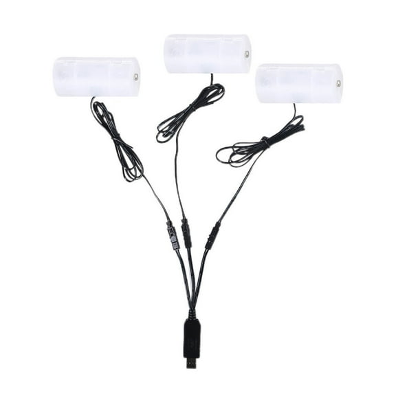 1 to 3 D Battery to USB Electric Converter Replace 1-4pcs D Cell Battery 1.5V 3V 4.5V 6V for Water Heater flashlight