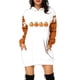 thumbnail image 4 of Suéter holgado con capucha para mujer, de longitud media, con estampado digital 3D de Halloween y cuerpo completo, 4 of 4