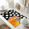 thumbnail image 5 of Thanksgiving Day Placemats Set of 4 Bow Orange Pumpkin Heat Insulated Linen Place Mats, Washable Stain-Proof Table Mats for Dining Tables Holiday Decor 13x19inch, 5 of 9