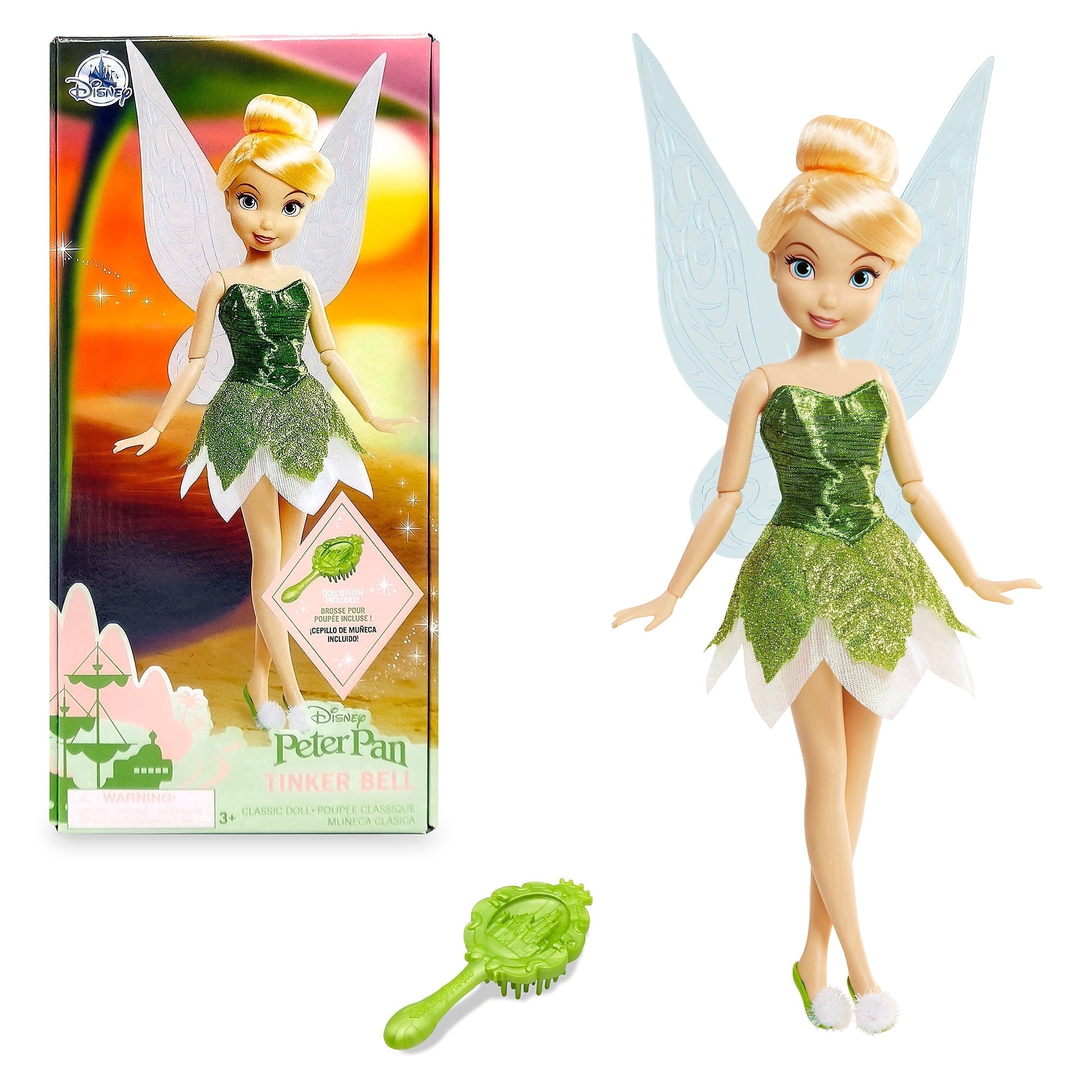 Disney Peter Pan Tinker Bell Classic Doll with Wings and Brush