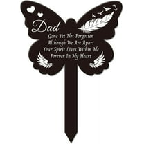 Butterfly Shaped Dad Garden Stake Memorial Remembrance Plaque Stake for Cemetery Acrylic Grave Stake Waterproof Sympathy Garden Stake for Yard Grave Cemetery DIY