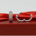 thumbnail image 4 of Silver Shop Round Cut CZ 14K White Gold Finish Women's Hoop Earrings, 4 of 5