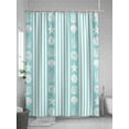 thumbnail image 5 of Striped Shower Curtain, Ocean Turquoise Starfish Shell Jellyfish Coral Waterproof Shower Curtain Set with 12 Hooks Lightweight Washable Fabric Shower Curtains for Bathroom 72x78 Inches, 5 of 6