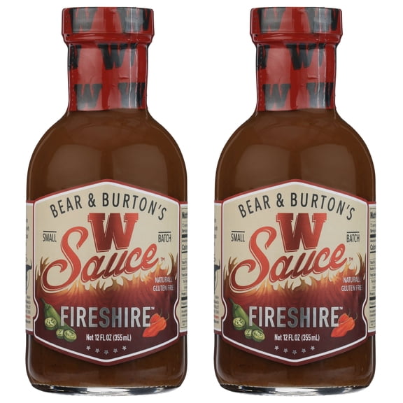 Bear and Burton's W Sauce Fireshire | Spicy Worcestershire Sauce for Bold Flavors | Perfect Steak Marinade and Dressing Add-In | 12 Oz - Pack of 2