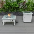 thumbnail image 4 of LeisureMod Walbrooke Modern Aluminum 5-Piece Patio Conversation Set with Outdoor Square Fire Pit Table with Slats Design & Side Table Tank Holder And Beige Cushions, 4 of 19