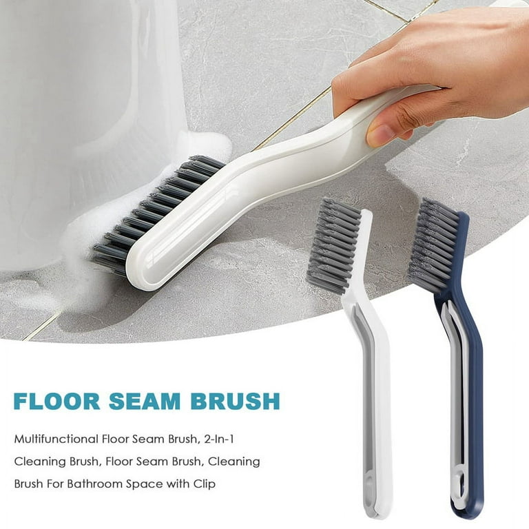 Multifunctional Floor Seam Brush, 2-In-1 Cleaning Brush, Floor Seam Brush,  Cleaning Brush for Bathroom Space with Clip 