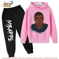 thumbnail image 3 of Conjunto de sudadera y pantalones con estampado de Mbappé para niños, primavera y otoño, conjunto de ropa deportiva de 2 piezas para niños y niñas, ropa para niños, 3 of 5