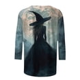 thumbnail image 6 of Godom 2025 Halloween Shirts for Women 3/4 Sleeve Ghost Graphic Tees Festival Tops Crew Neck T-Shirt, 6 of 6