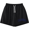 thumbnail image 5 of KKBOTIVE Mens Summer Outfit Set Letter Print Crew Neck Shorts Sleeve Sports Sets 2 Piece Outfits for Adults Summer Suits, Black Size: L, 5 of 6