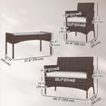 thumbnail image 2 of Outsunny Ensemble de Mobilier de Balcon Extérieur en Osier 4 Pcs Ensemble de Mobilier de Patio en Rotin avec Causeuse Chaises Table Basse en Verre Beige, 2 of 7