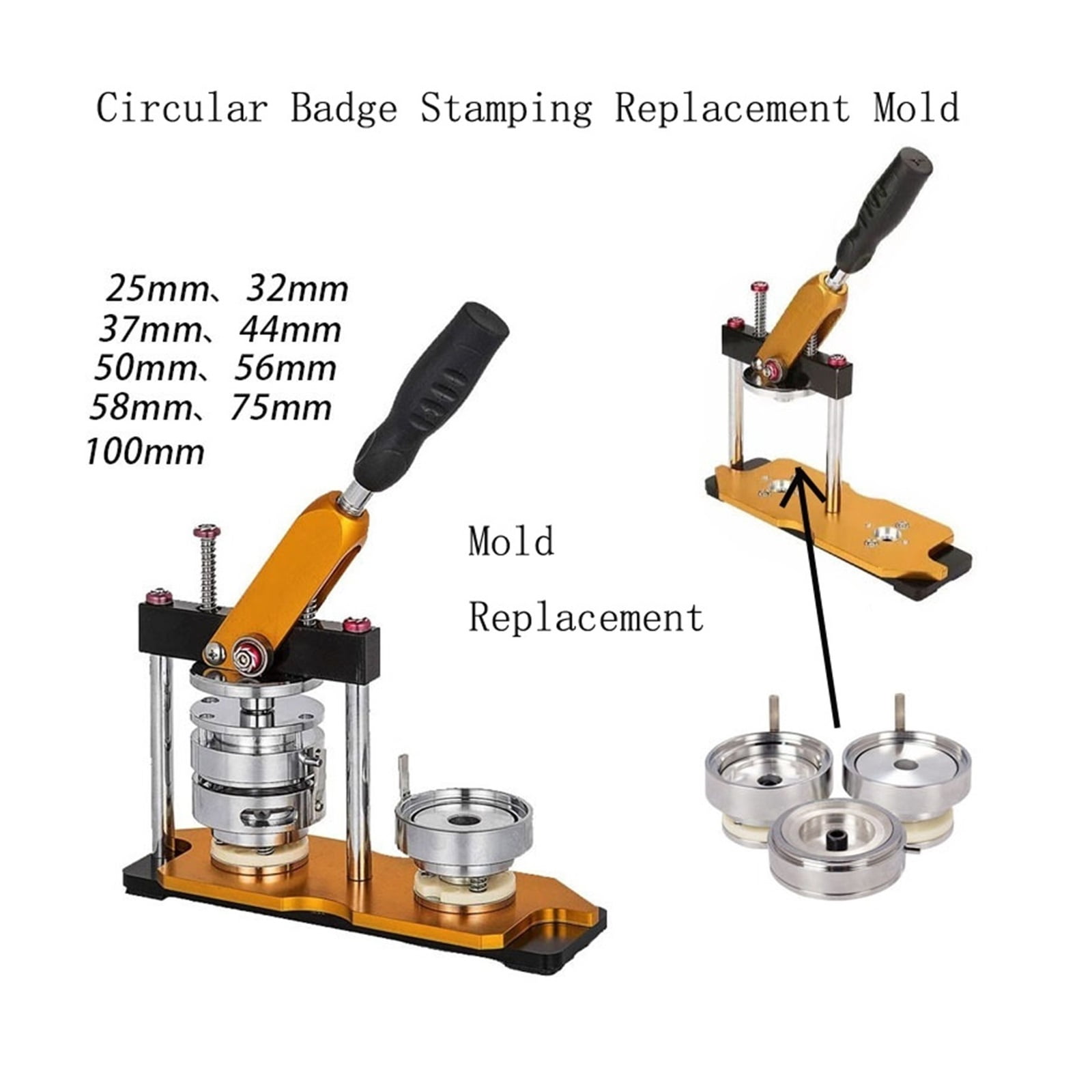 Round Button Badge Die Punching Press Die Interchangeable For DIY Badge Making Machine 25/32/37/44/50/56/58/75MM