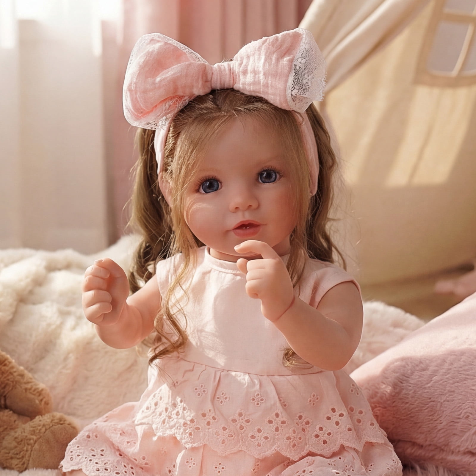 RSG Lifelike Reborn Baby Dolls - 20 Inch Baby Dolls Blond Girl Handmade Real Life Baby Dolls with Clothes for Kids Age 3+