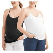 Oh! Mamma Maternity Women's Basic Cami with Side Ruching, 2-Pack (Women's & Women's Plus)